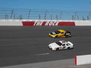 Two Stock Car Classics stock cars at Rockingham Speedway